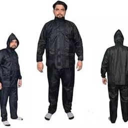 Mens Raincoat with Adjustable Hood | Water Fighter Rain coat for Men & Womem | Waterproof Polyester Jacket & Pant With Carrying Pouch-image-34