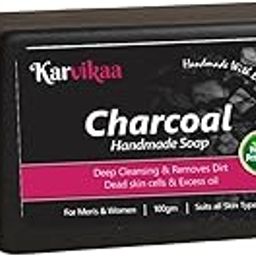Karvikaa Activated Charcoal Soap for Face & Body | Deep Cleanse, Acne Control & Oil Removal | Handmade Herbal Soap for Men & Women | Pack of 1-100 g-image-21