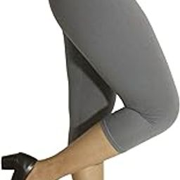 Women's Short Sport Capri Leggines for Gym Workout for Girls for | 3/4Th Cotton Plain Capri Pants | Comfortable & Breathable Fabric | Grey | 6XL-image-84
