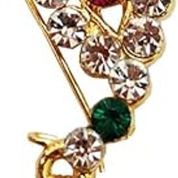 Traditional Maharashtrian Nath Diamond Gold-plated Plated Alloy Nose Ring (Nath) for women & Girls-22