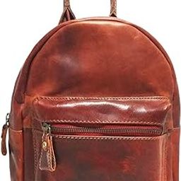 Women's Leather Vintage Looking Handcrafted Mini Backpack Casual Fashion College Office Bag-21