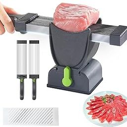 Fresh Meat Slicer Cleaver, Thickness Adjustable 2 or 4 mm, 17 in 1 Stainless Steel Manual Fresh Meat Cutter Food Slicer, Fresh Meat Slicing Shredding, Not for Frozen or Deil Meat-15