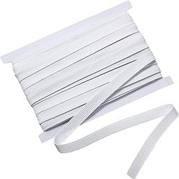 1/2 Inch Elastic for Tailoring, Sewing, Clothes & DIY Masks - Durable & Stretchable Half Inch Elastic Band for Stitching (12mm) White (5 Meter)-2