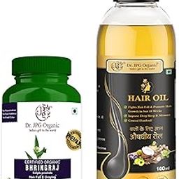 Dr. JPG Organic hair oil 100ml Bhringraj Capsules 60 veg For hair growth, Prevent Hair Fall.-image-38