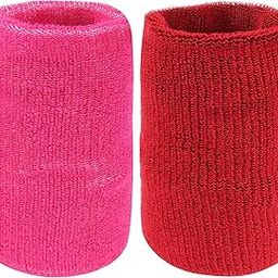 Neska Moda Unisex Pink and Maroon Pack of 2 Cotton Wrist Band-image-25