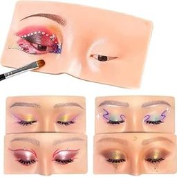Guriya 3D Realistic Eye makeup dummy for makeup practice | Bionic Eyeshadow Eye dummy for makeup practice with Silicone Indian Skin color | Eye makeup practice dummy board Cosmetic Face (1 Pc)-47