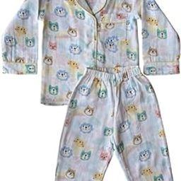 Pawjama Party Nightsuit for Women - 100% Organic Muslin, Multicoloured, Comfortable & Breathable Sleepwear-image-50