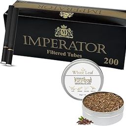 White Leaf Premium Herbal Mixture Smoking Blend 100% Tobacco & Nicotine Free 30 gram - Organic Ayurvedic Herbs Mixed(Herbal Smokes - No nicotine/No Tobacco) and Empty Cigarette Balck Tubes Box Of 200 Pcs-image-89