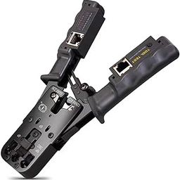 BLACK CROWN Network Cable Crimper With LAN Tester for RJ45/RJ12/RJ11 - 4P 6P 8P Telephone Pliers Ratchet Crimping Tool for Modular Telecom-24