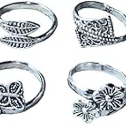 Women & Girls Metal Plated Fancy Toe Ring Adjustable Bichiya/Leg Finger Ring-Combo-4 (A_C_P_110811_Multi)-image-56