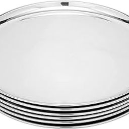 KC Stainless Steel Dinner Plate Set of 6 Pieces (29.5cm Dia, Royal Design, Silver)-image-94