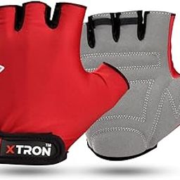 XTRON Gym Gloves Weight Lifting Fitness Gloves Men & Women for Workout, Training, Exercise, Cycling Gloves, Bike Sports Gloves (Treno DX 020) (Red Grey)-image-19