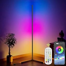 MIXEN Floor Lamp, Nordic Minimalist Standing Light, Multicolor LED, Aluminum & PVC, Indoor Use, Energy-efficient, 12V DC, 1.4M Height, 40x40cm Base, Remote Control Included-7