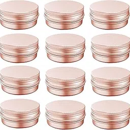 hasthip HASTHIP® Travel Metal Case Dispensing Jars 60ml, Rose Gold Alloy Tin Jar with Threaded Lids, Leak-Proof Multipurpose Container for Creams, Balms, and Skincare, Pack of 10-picture-5