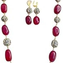 1-Line Maroon Beaded Necklace - Rich Multicolor Design for Everyday Wear-image-12