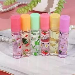 Elecsera Transparent Moisturizing Fruity Roll On Lip Oil Fruit (Pack of: 6, 21.6 g) Multicolor-image-27