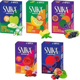 SNIKA Herbal Hookah Molasses Non-Tobacco-Non-Nicotine Afro Queen, Honey Melon, 5000 Gold, PAN Masala, Double Apple Hookah Flavors (Pack of 5) III-20