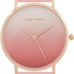 Sunrise 36mm Pink Dial 18mm Pink Faux Leather Strap Watch for Women-image-20