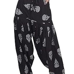 Woman's Cotton Gold Print Patiala || Gold Print Patiala || Hand Block Patiala ||Printed Patiala || Free Size-image-4