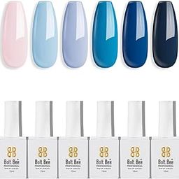 Bolt Bee Gel Nail Polish with Glossy Finish| Gel Paint Soak Off UV Led Non-Smudging,Long-Lasting Nail paint | Highly Pigmented Gloss Touch Polish For Home Manicure & Salon| Gift Set for Women-Set of 6-1