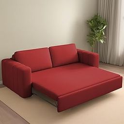 Roxy 3 Seater Sofa Cum Bed for Living Room (Maroon Fabric) Premium Fabric Sofa-image-72
