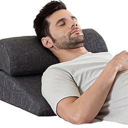 The White Willow Wedge Cushion-Wedge Pillow for Bed & Back Support-Wedge Pillow for Neck & Back Pain-Wedge Pillow With Headrest for Leg Elevation, Acid Reflux-Standard Size-(18"L x 18"W x 7"H)-Grey-image-69
