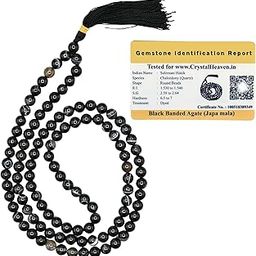 Crystal Heaven Men Black Hakik Japa Mala Saadi - Negative Energy Remover 108 Beads Buddhist Prayer Aaa Grade Original Healing Gemstone Agate For Yoga Meditation Spiritual Reiki Feng Shui-image-65