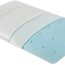 The White Willow Orthopedic Memory Foam Cooling Gel Ultra Slim Flat Bed Pillow for Back, Stomach and Side Sleeper, Back, Neck Pain Relief (24 "L x 14" W x 1.5") H Off White-31