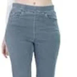 mm-21 Plain Washed Elastic Closure Skinny Fit Denim Jeggings for Women-picture-7