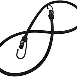 PGXPITSTOP 1 Meter (Pack of 1) High Strength Elastic Flat Bungee/Shock Cord Luggage Tying Rope with Hooks (Black)-69