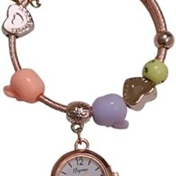 Best Gift for Sister Branded Stylish Charm Bracelet Watch with Crystal Beads, Rose Gold, Starfish Pendant, Adjustable Cable Bangle Raksha Bandhan Gift for Sister-image-16
