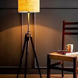 VDIX Adjustable Tripod Floor Lamp with Fabric Shade, White and Black Stand, Modern Living Room Decor-image-76