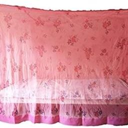 DIVYANSH Mosquito NET Single Bed Hanging Mosquito Net with Bottom Strip to Tuck Inside Mattress (Pink, 3 X 6.5X 5 Ft)-82