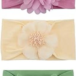 INHEAVEN Baby Headbands, Nylon Turban Knotted Style, 3 Pieces, Multicolour, Super Soft and Stretchy for Newborn and Toddler Girls (multi designe)-image-37