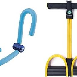 Tummy Trimmer Ab Exerciser for Men and Women Latex Waist Trimming, Bicep, Body Toner Exercise Equipment for Home Gym ExerciseThigh Toner, Thigh Master Exerciser, Leg and Thigh Device, Arm/Leg/Back/Chest Tool MULTI COLOR (Combo)-2