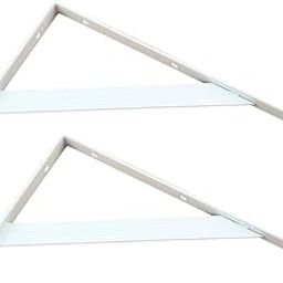 2-Piece Metal L Shaped Wall Shelf Bracket Rack Support 250x160x2mm White-picture-20