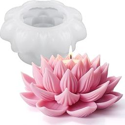 Skytail Lotus Flower Silicone Candle Mould for Making Scented Candle Wax Waxmelts Aromatherapy Chocolate Candy Cake Decoration Cupcake Soap Making Resin Crafts Home Decor Party Gifts Molds-image-24