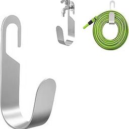 IQS Enterprise Garden Hose Holder Outside Stainless Steel Heavy Duty Water Hose Holder Outside Portable Hanging Rack Carrier, Durable Hose Storage Water Resistant Hose Pipe Hold Stand (1)-image-3