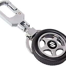 EASY4BUY Spinning Tyre Rotary Wheel Locking Metal Keychain/Keyring/Key Ring/Key Chain Maruti Suzuki, Black-image-21
