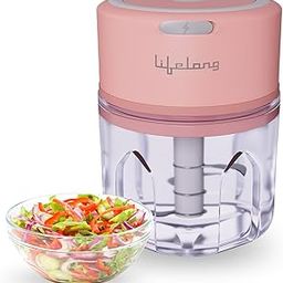 Lifelong LLWC03 USB Rechargeable Wireless Electric Chopper with Stainless Steel Blades for Onion, Garlic, Vegetables, Nuts, Meat - 250 ML (Pink)-image-31