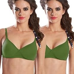 0026 Women's Heavily Padded T Shirt Bra | Seamless, Wire Free, Perfect Design for Low Neckline Outfits | Skin Friendly Polyster Used for All Day Comfort (Pack of 2)-image-93