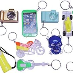 Plastic 3D LED Toy and Torch Keychain - Multi-Colour (Random 6 Keychains)-picture-4