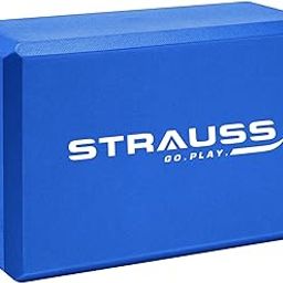Strauss High Density EVA Foam Yoga Block | Non-Slip Workout Brick For Improving Poses, Balances Flexibility & Support Strength Training Exercises | Yoga Brick To Support and Deepen Yoga Poses,(Blue)-image-20