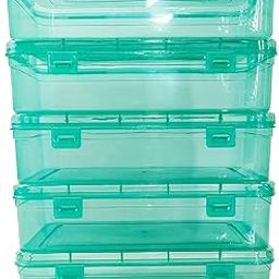 Feliz Green Coloured Plastic Medium Storage Boxes Size 8.5 x 5.5 x 2.25 inches (Set of 5)-image-25
