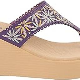 Women's Black Motif Floral Platforms-image-1