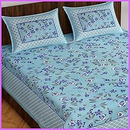 Cotton Bedsheets for Double Bed King Size 100% Cotton Bedsheets Double Bed bedsheet Combo of 1 Bedsheet and 2 Pillow Cover || Multi ||07-image-9