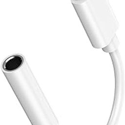 Mizi Lightning to 3.5 mm Headphone Jack Adapter, 3.5mm Aux Audio Adapter Converter Cable Dongle Compatible with iPhone 14 13 12 11 Pro Max XS XR X 8 7 6 iPad - White-16