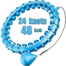 INSECTRA Smart Hula Ring Hoops, Weighted Hula Circle 24 Detachable Fitness Ring with 360 Degree Auto-Spinning Ball Gymnastics, Massage, Adult Fitness for Weight Loss (Blue)-78