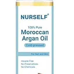 Nurself Argan Oil for Hair | Argan Oil for Face, Skin and Hair Growth | 100% Pure Cold Pressed Argn Oil | Natural Moroccan oil for Body, Face Glow & Frizzy Hair | 100 ml-image-1