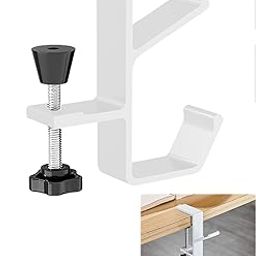 NHCDFA Headphone Stand Hanger Holder, Under Desk Aluminum Alloy Headset Stand with Fit for Gaming PC Accessories,Under Desk Clamp Hook Mount Suitable for Office, Computer (White)-19